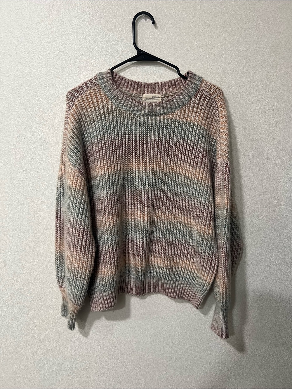 Universal Thread Pastel Striped Crewneck Sweater - Pink, Green, Cream